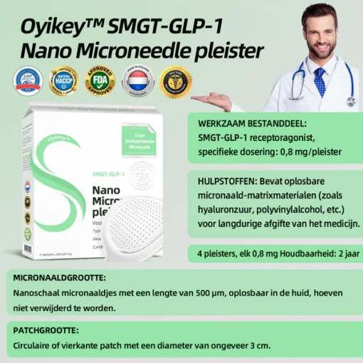 Oyikey®SMGT-GLP-1 nano-microneedle patch