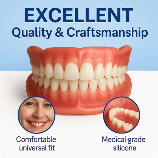 BQYOOM™ Custom-Fit Functional Dentures – Full Set