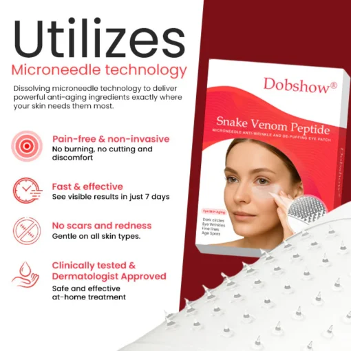 Dobshow® Snake Venom Peptide Microneedle Anti-Wrinkle and De-Puffing Eye Patch