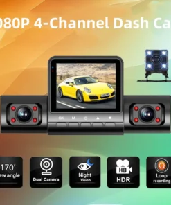1080P 4-Channel Dash Cam with Night Vision