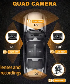 1080P 4-Channel Dash Cam with Night Vision